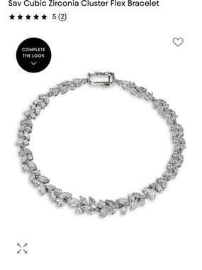 Cubic Zirconia Cluster Flex Bracelet - Silver